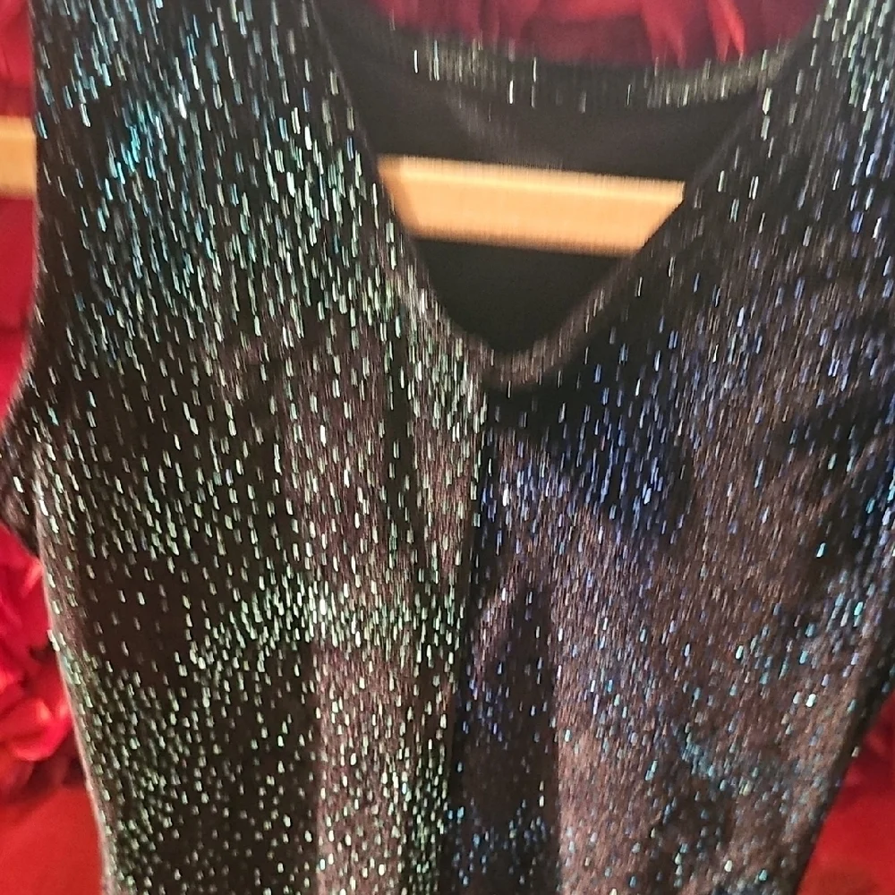 Danskin Sparkling Black and Blue Girls Leotard Size Small - Worn For Two Hours